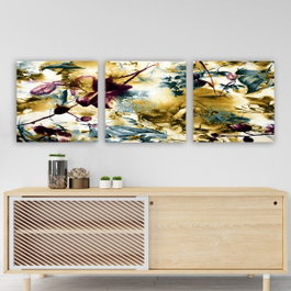 Wallity Conjunto de 3 Pinturas Decorativas en Lienzo Multicolor P216207
